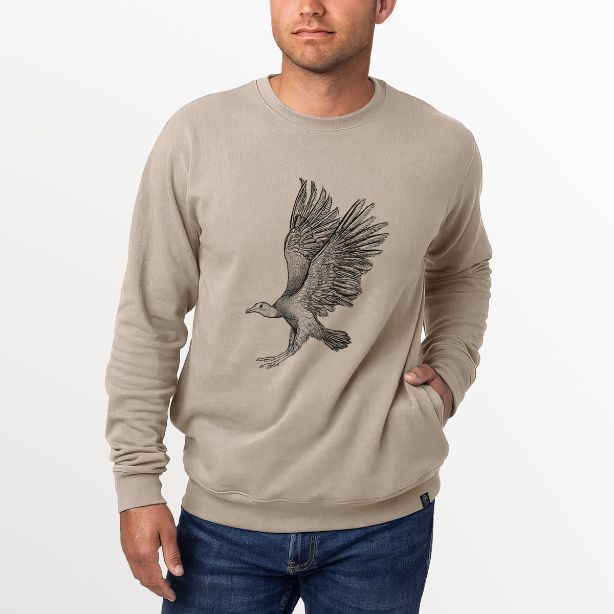 Black Vulture - Coragyps atratus  - Unisex Reclaimed Crewneck Sweatshirt