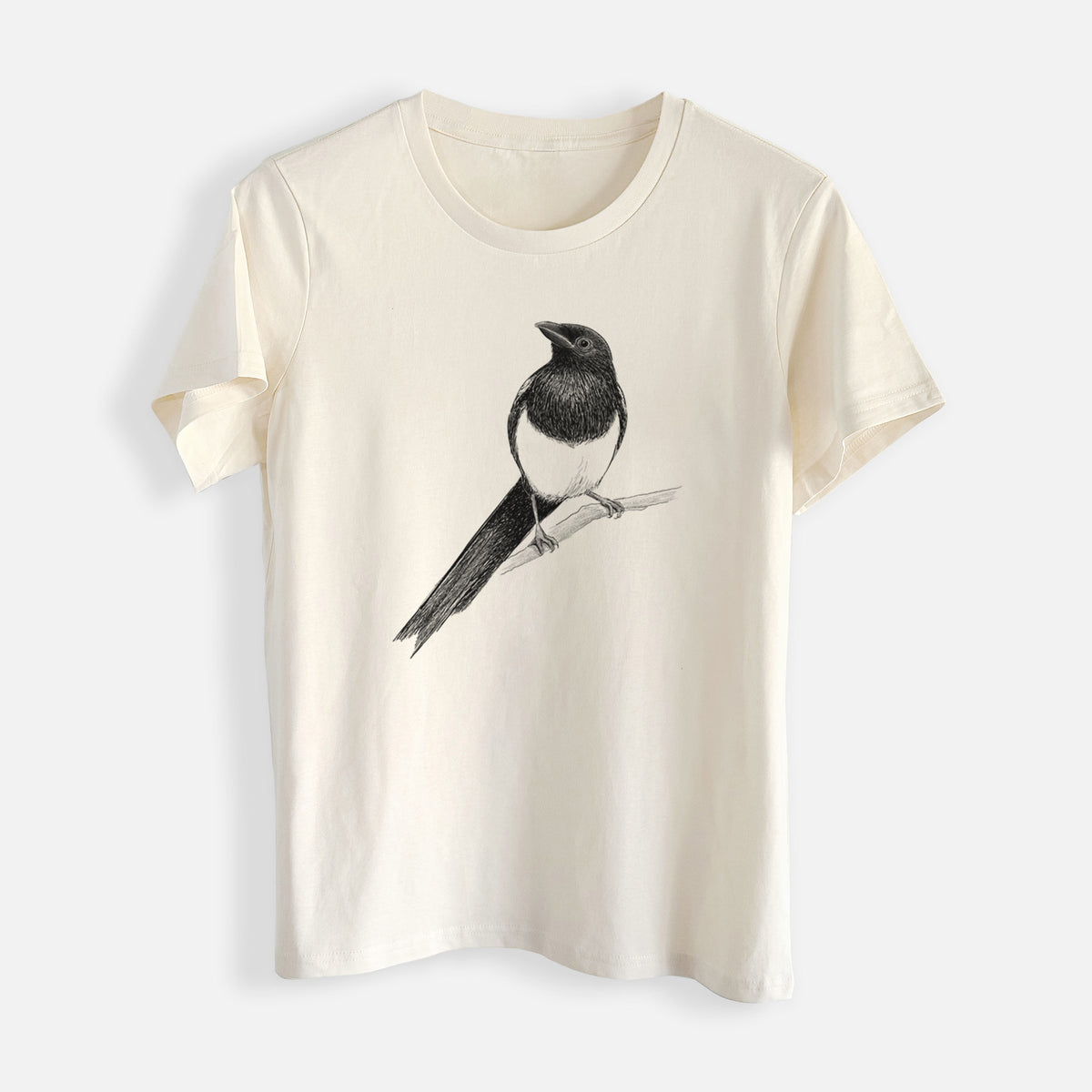 Black-billed Magpie - Pica hudsonia - Womens Everyday Maple Tee