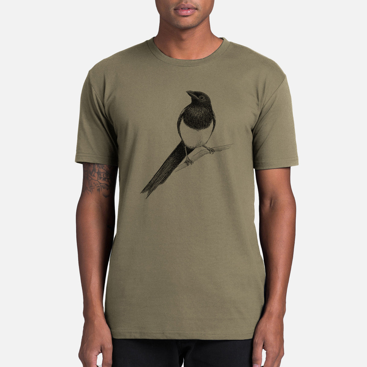 Black-billed Magpie - Pica hudsonia - Mens Everyday Staple Tee