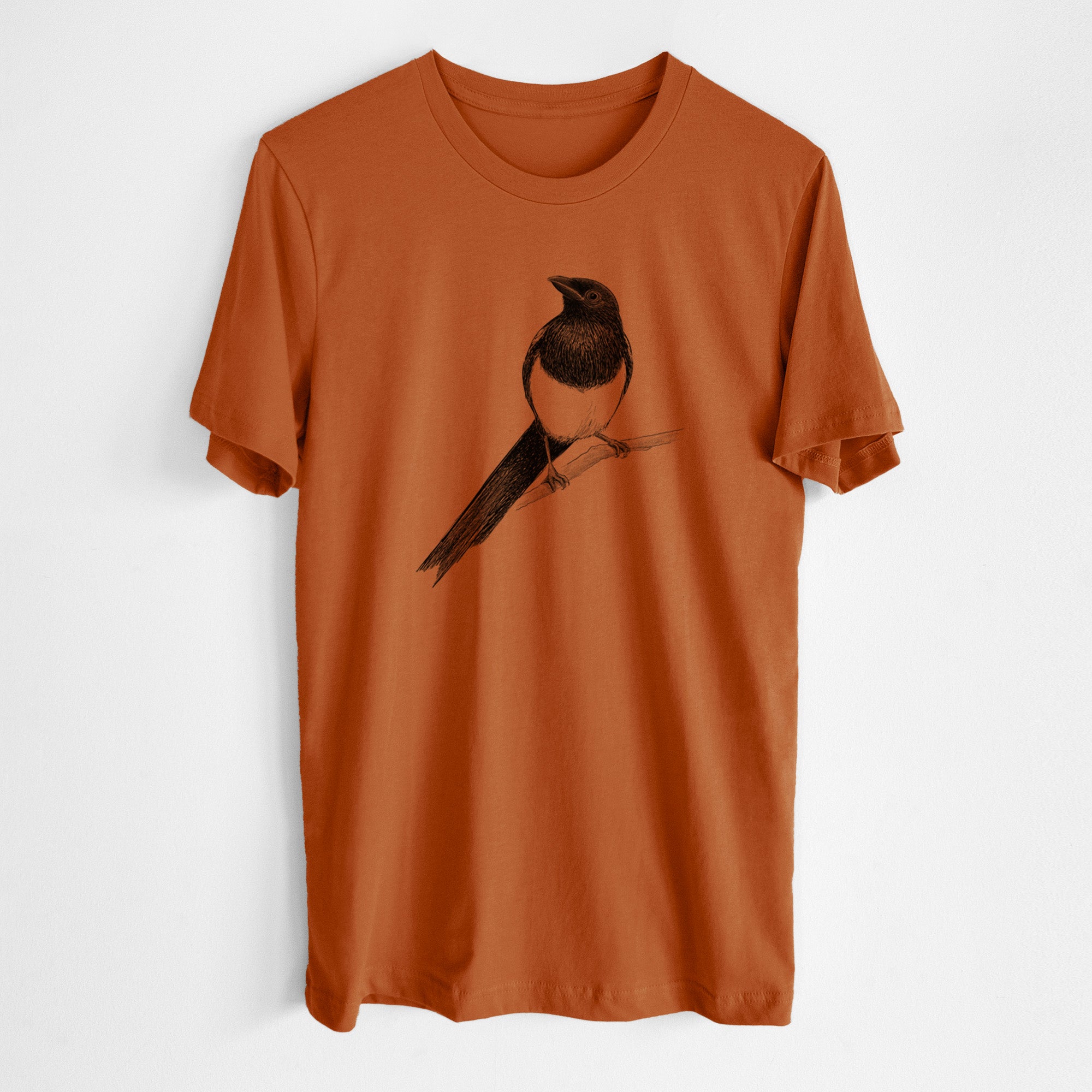 Black-billed Magpie - Pica hudsonia - Lightweight 100% Cotton Unisex Crewneck