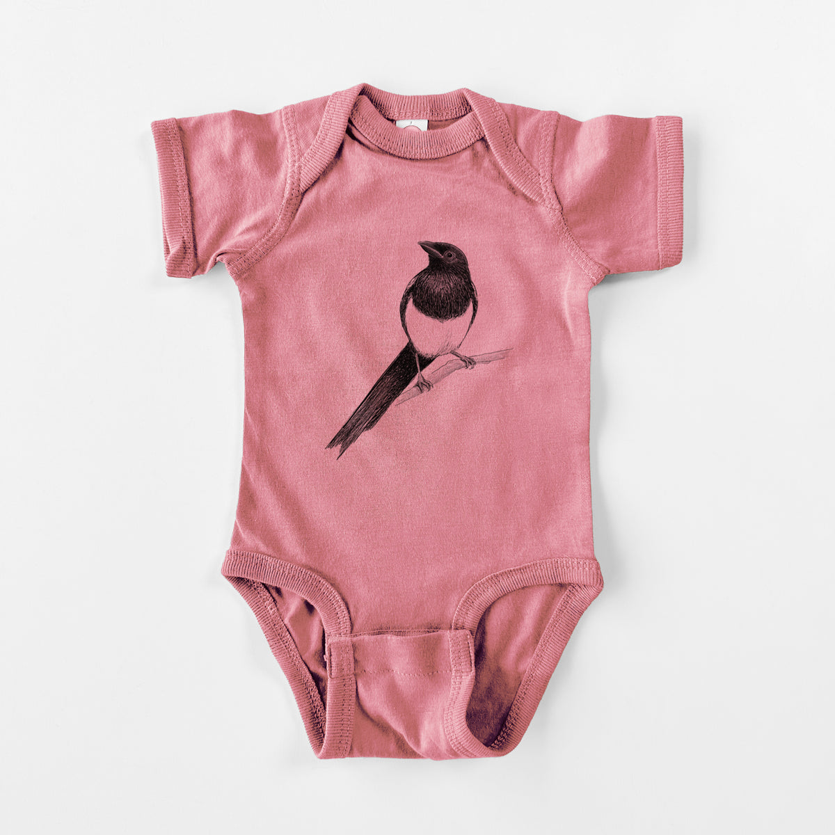 Black-billed Magpie - Pica hudsonia - Baby Fine Jersey Bodysuit