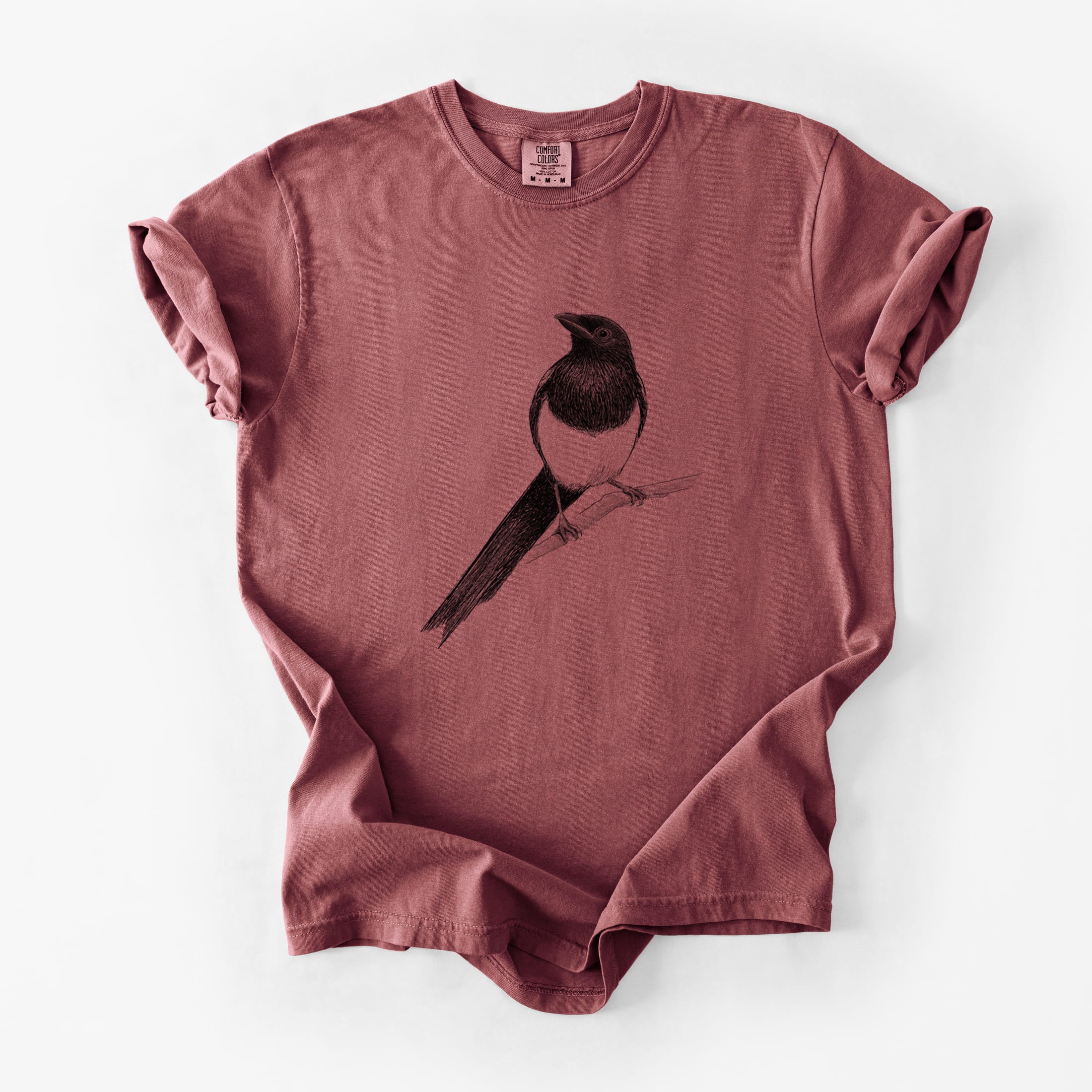 Black-billed Magpie - Pica hudsonia - Unisex Comfort Colors Garment-Dyed Heavyweight T-shirt
