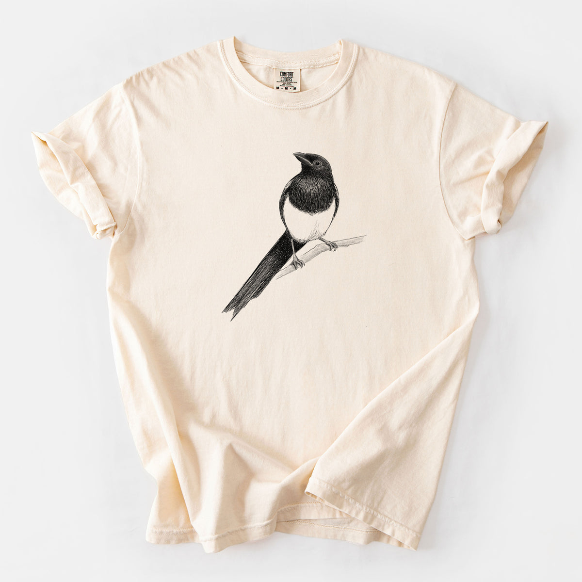 Black-billed Magpie - Pica hudsonia - Unisex Comfort Colors Garment-Dyed Heavyweight T-shirt