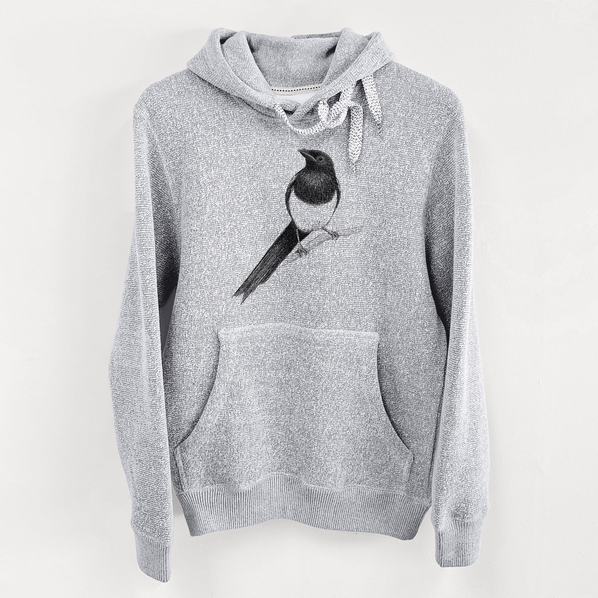 Black-billed Magpie - Pica hudsonia - Knit Hoodie