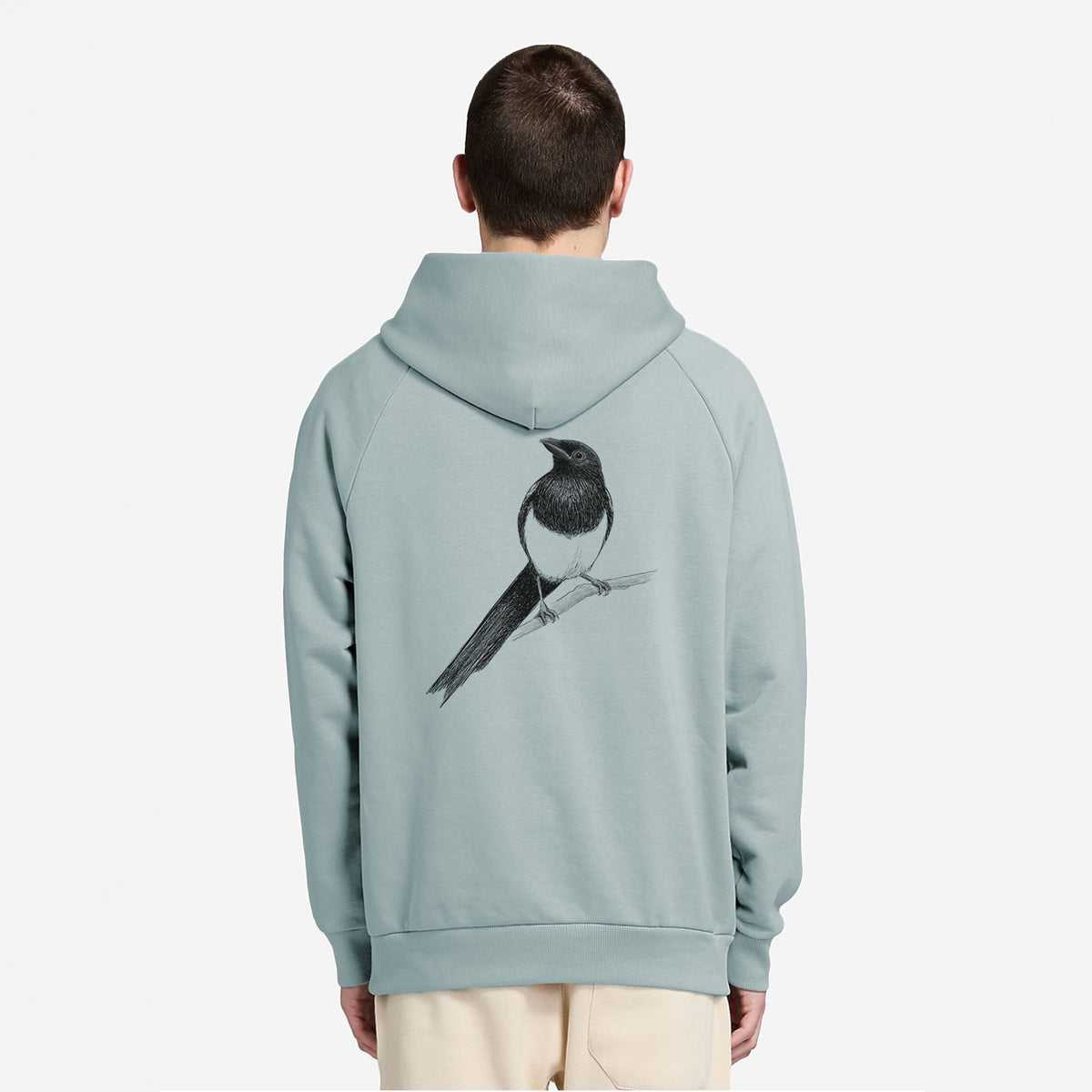 Black-billed Magpie - Pica hudsonia - UltraLuxe Heavyweight French Terry Hoodie