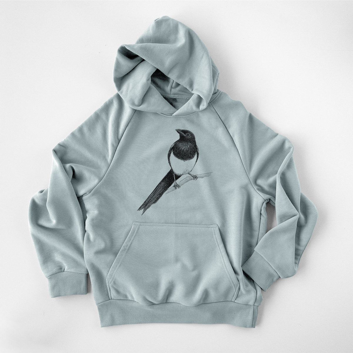 Black-billed Magpie - Pica hudsonia - UltraLuxe Heavyweight French Terry Hoodie