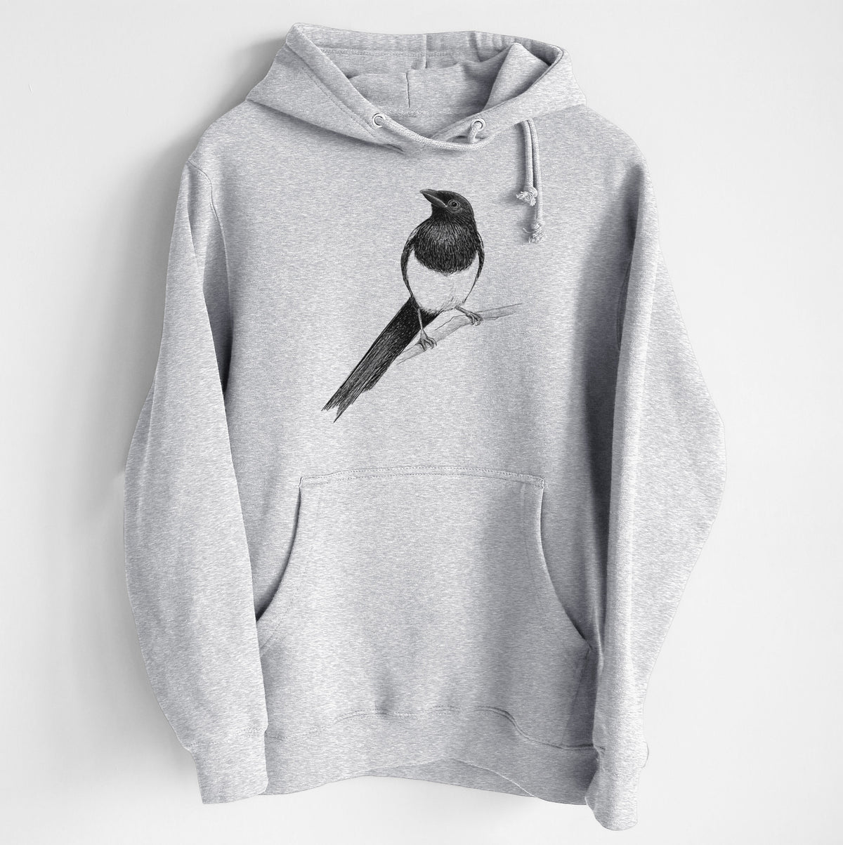 Black-billed Magpie - Pica hudsonia - Heavyweight Fleece Hoodie