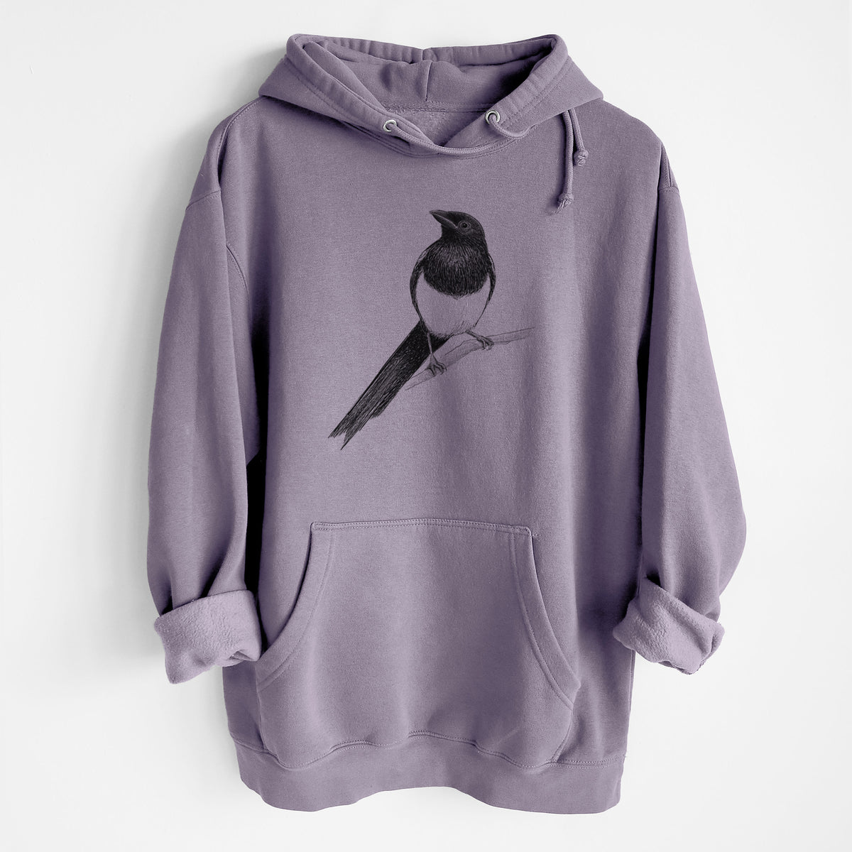 Black-billed Magpie - Pica hudsonia - Heavyweight Fleece Hoodie