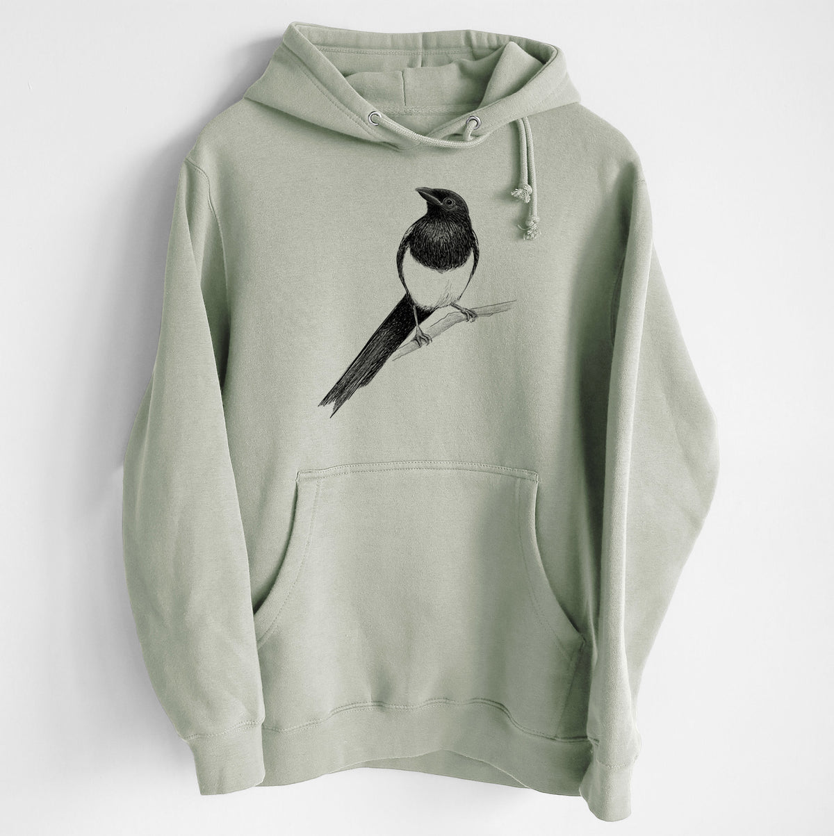 Black-billed Magpie - Pica hudsonia - Heavyweight Fleece Hoodie