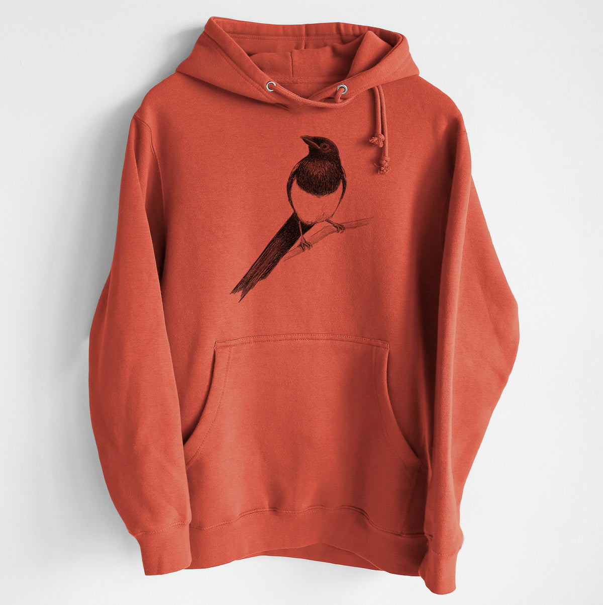 Black-billed Magpie - Pica hudsonia - Heavyweight Fleece Hoodie