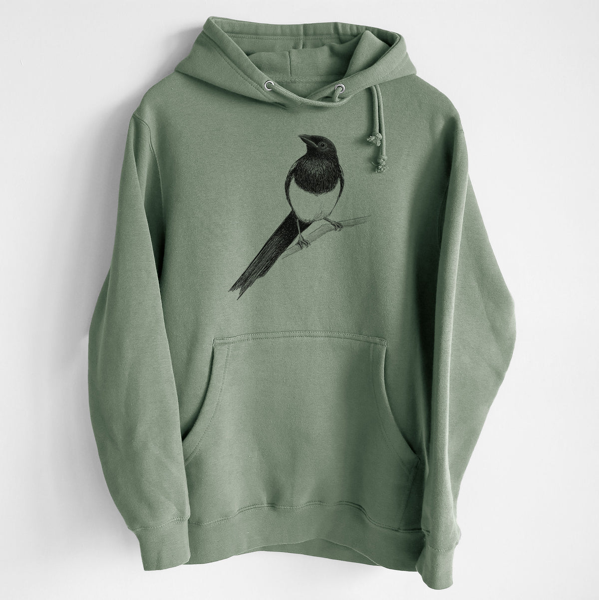 Black-billed Magpie - Pica hudsonia - Heavyweight Fleece Hoodie