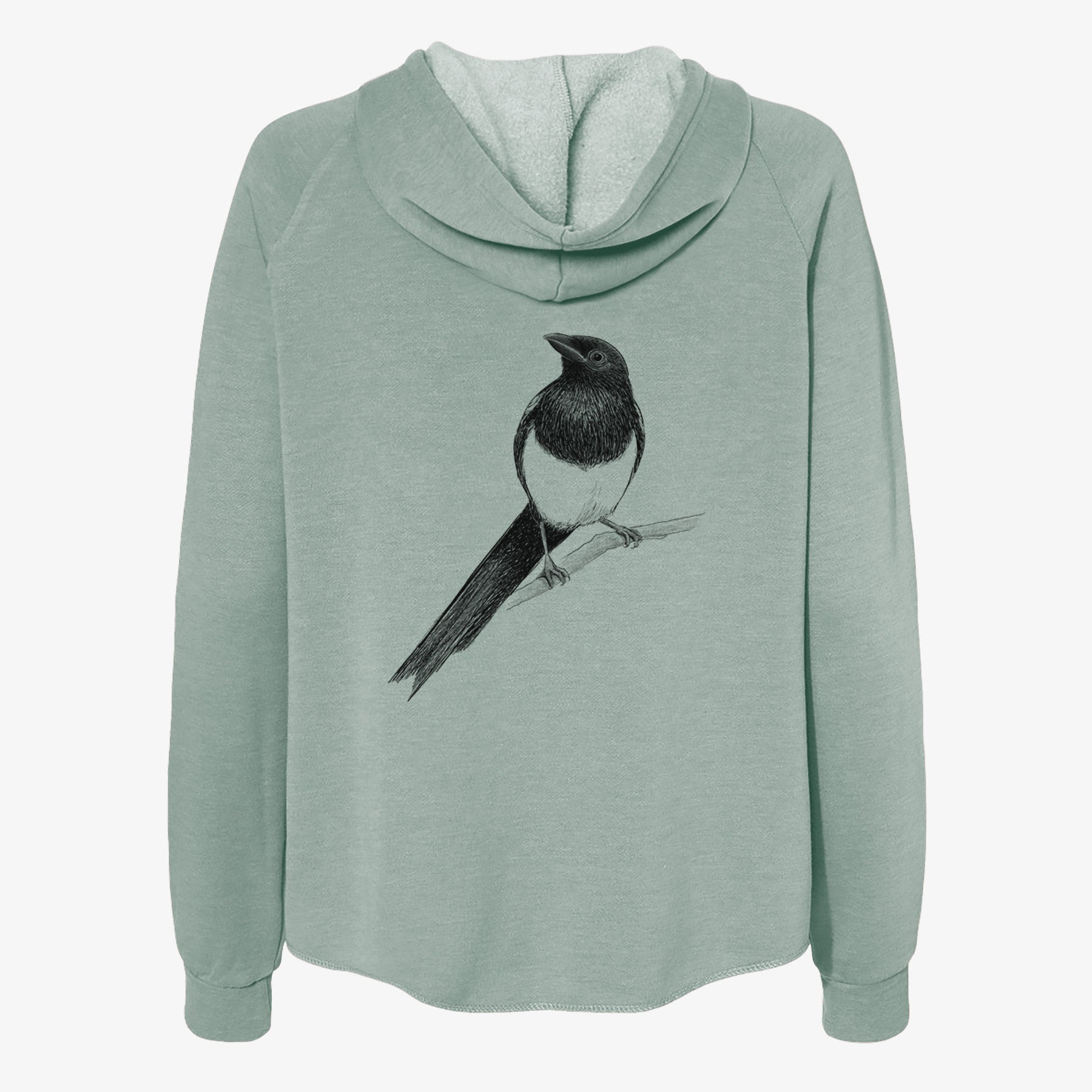 Black-billed Magpie - Pica hudsonia - Women's Cali Wave Zip-Up Sweatshirt