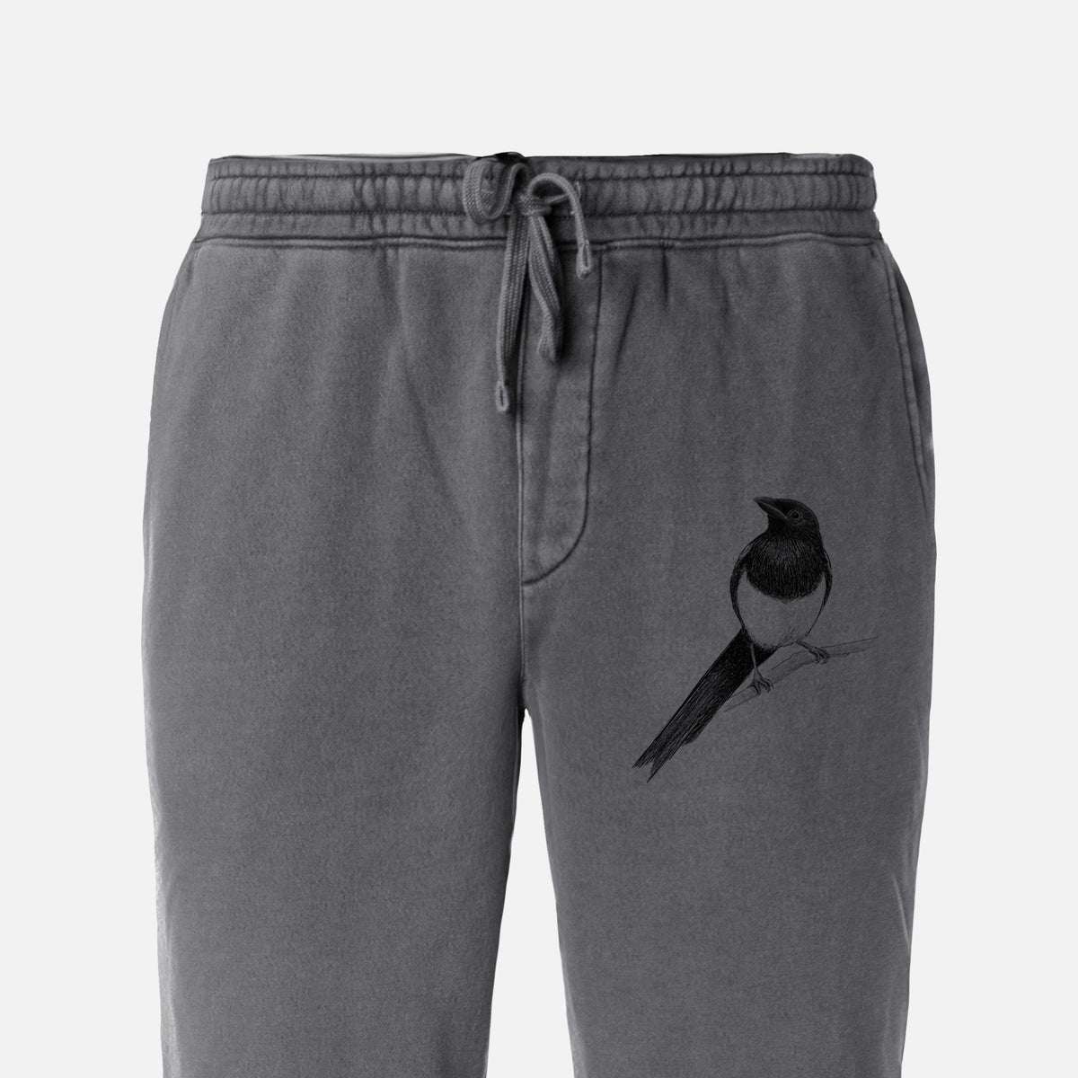 Black-billed Magpie - Pica hudsonia - Unisex Pigment Dyed Sweatpants