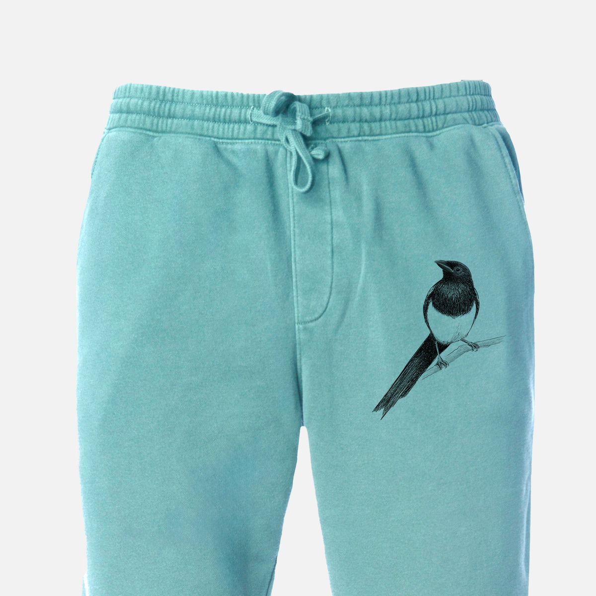 Black-billed Magpie - Pica hudsonia - Unisex Pigment Dyed Sweatpants