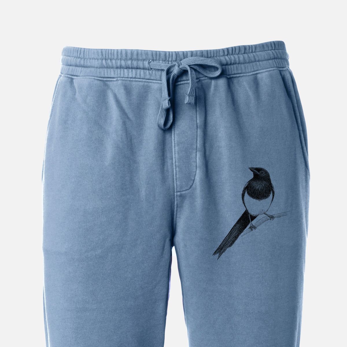 Black-billed Magpie - Pica hudsonia - Unisex Pigment Dyed Sweatpants