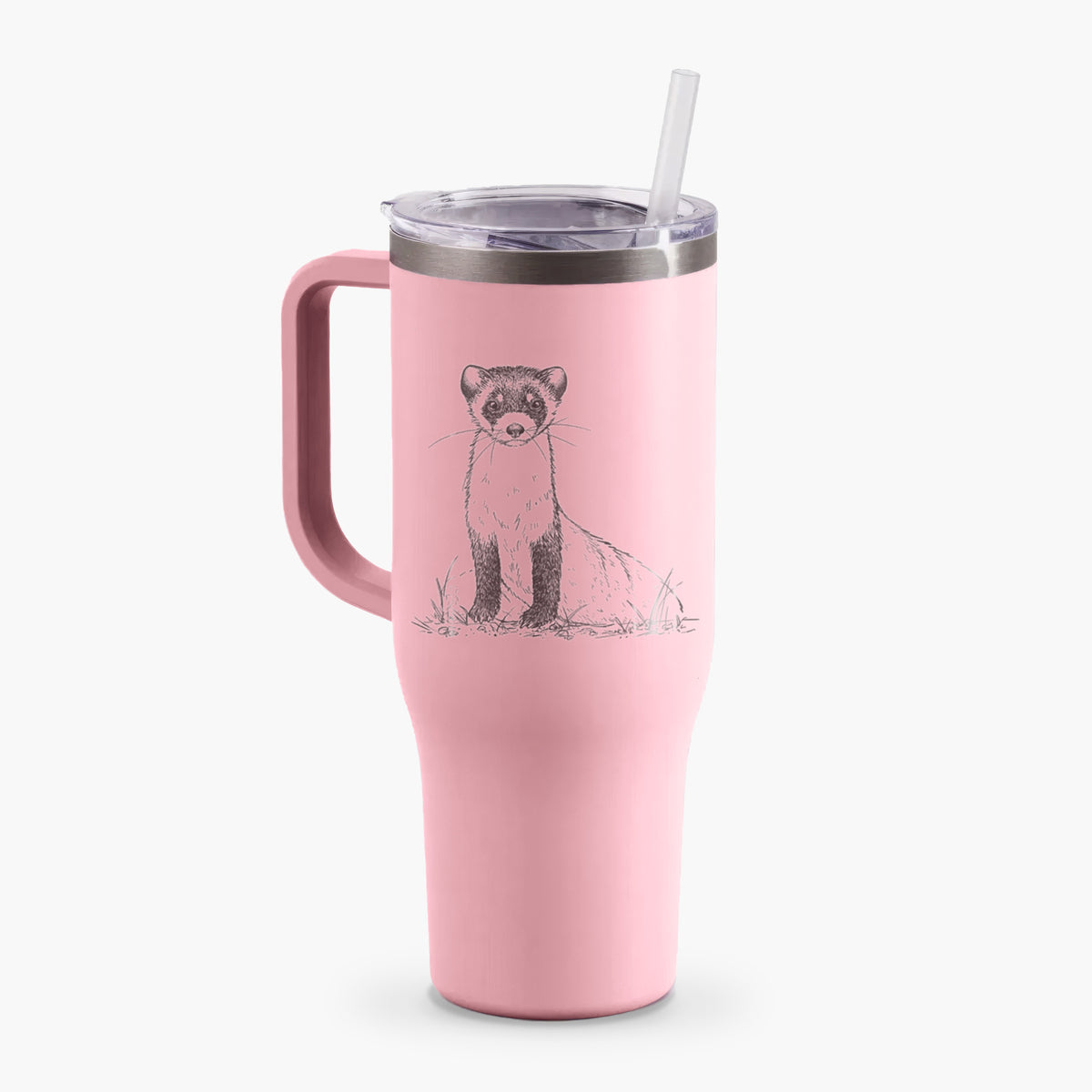 Black-footed Ferret - Mustela nigripes - 40oz Tumbler with Handle