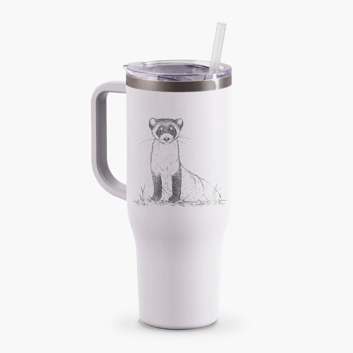 Black-footed Ferret - Mustela nigripes - 40oz Tumbler with Handle