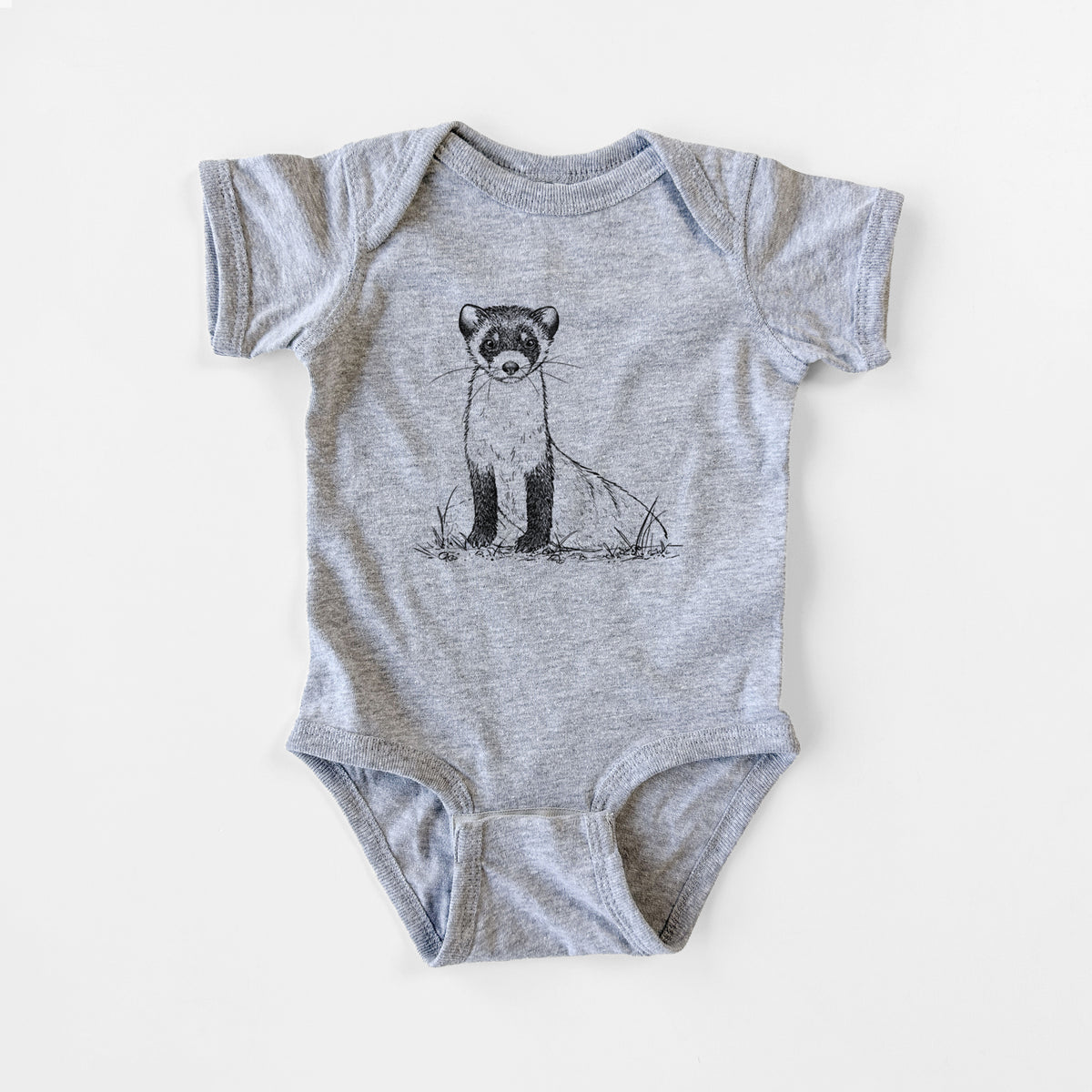 Black-footed Ferret - Mustela nigripes - Baby Fine Jersey Bodysuit