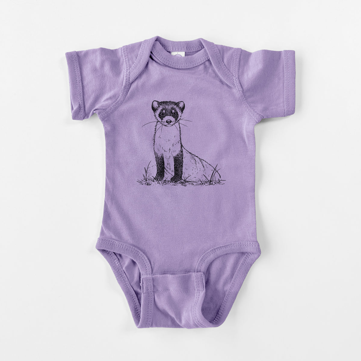 Black-footed Ferret - Mustela nigripes - Baby Fine Jersey Bodysuit