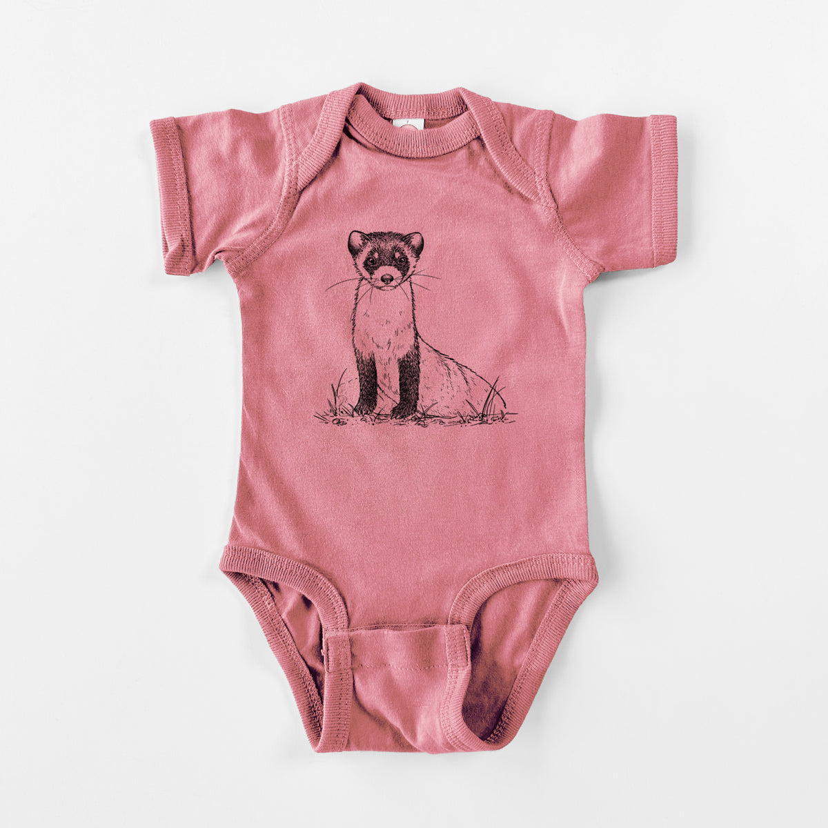 Black-footed Ferret - Mustela nigripes - Baby Fine Jersey Bodysuit