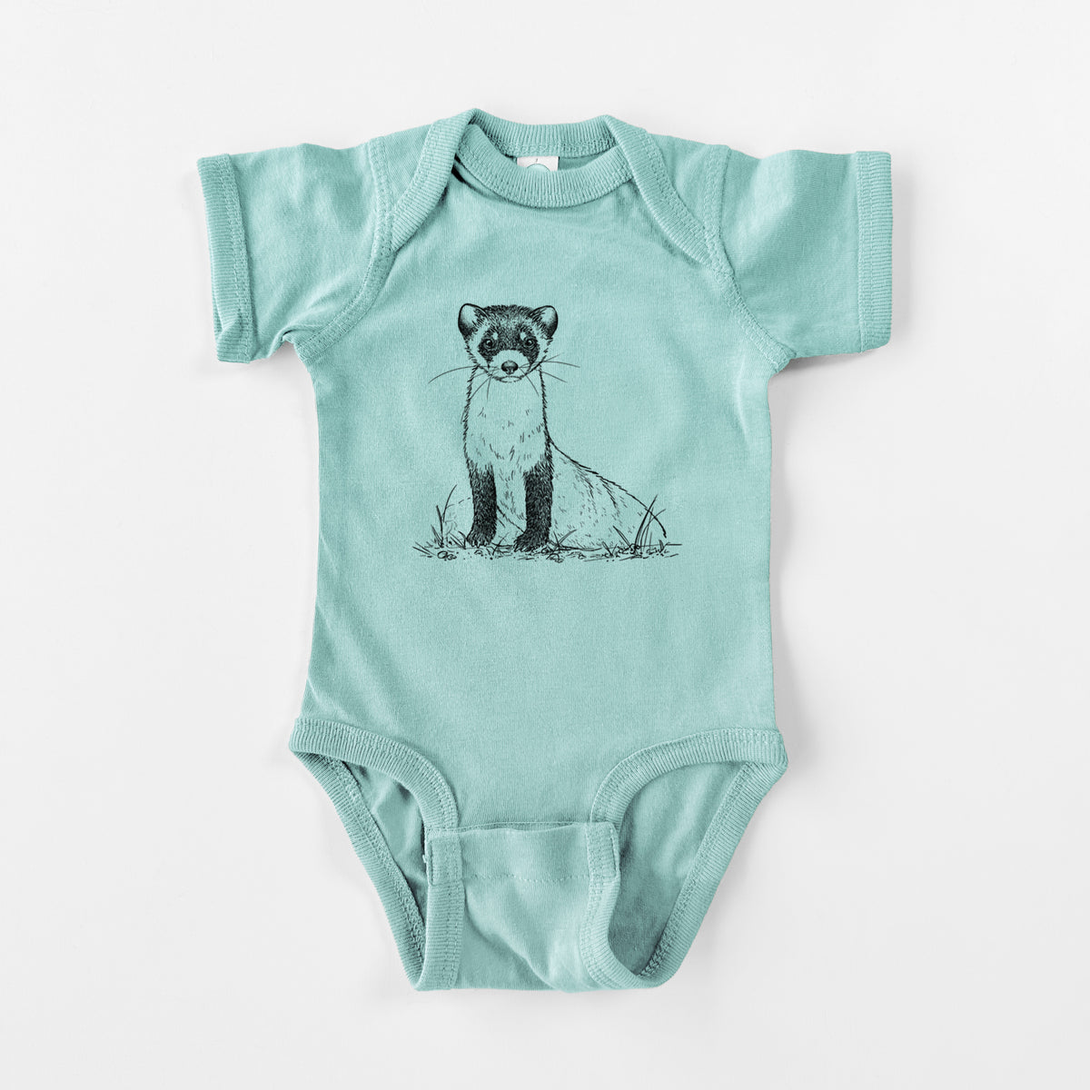 Black-footed Ferret - Mustela nigripes - Baby Fine Jersey Bodysuit