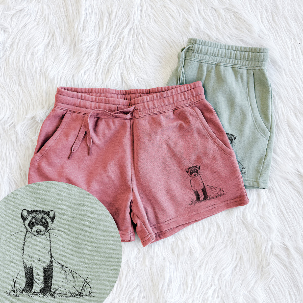 Black-footed Ferret - Mustela nigripes - Women&#39;s Cali Wave Shorts