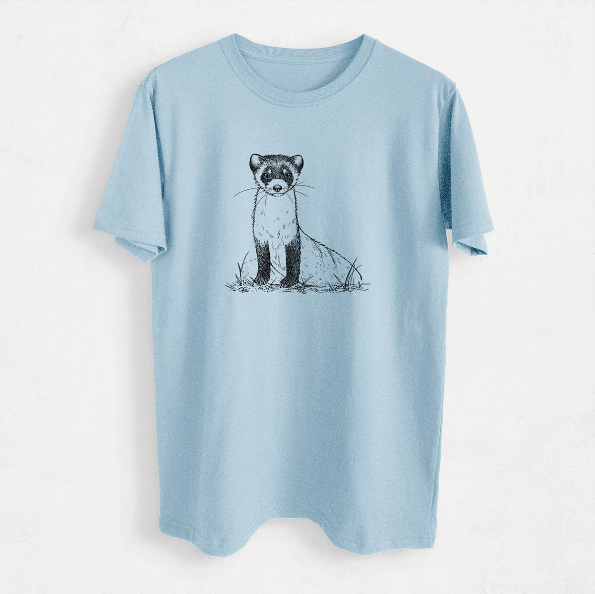 Black-footed Ferret - Mustela nigripes - Heavyweight Men&#39;s 100% Organic Cotton Tee