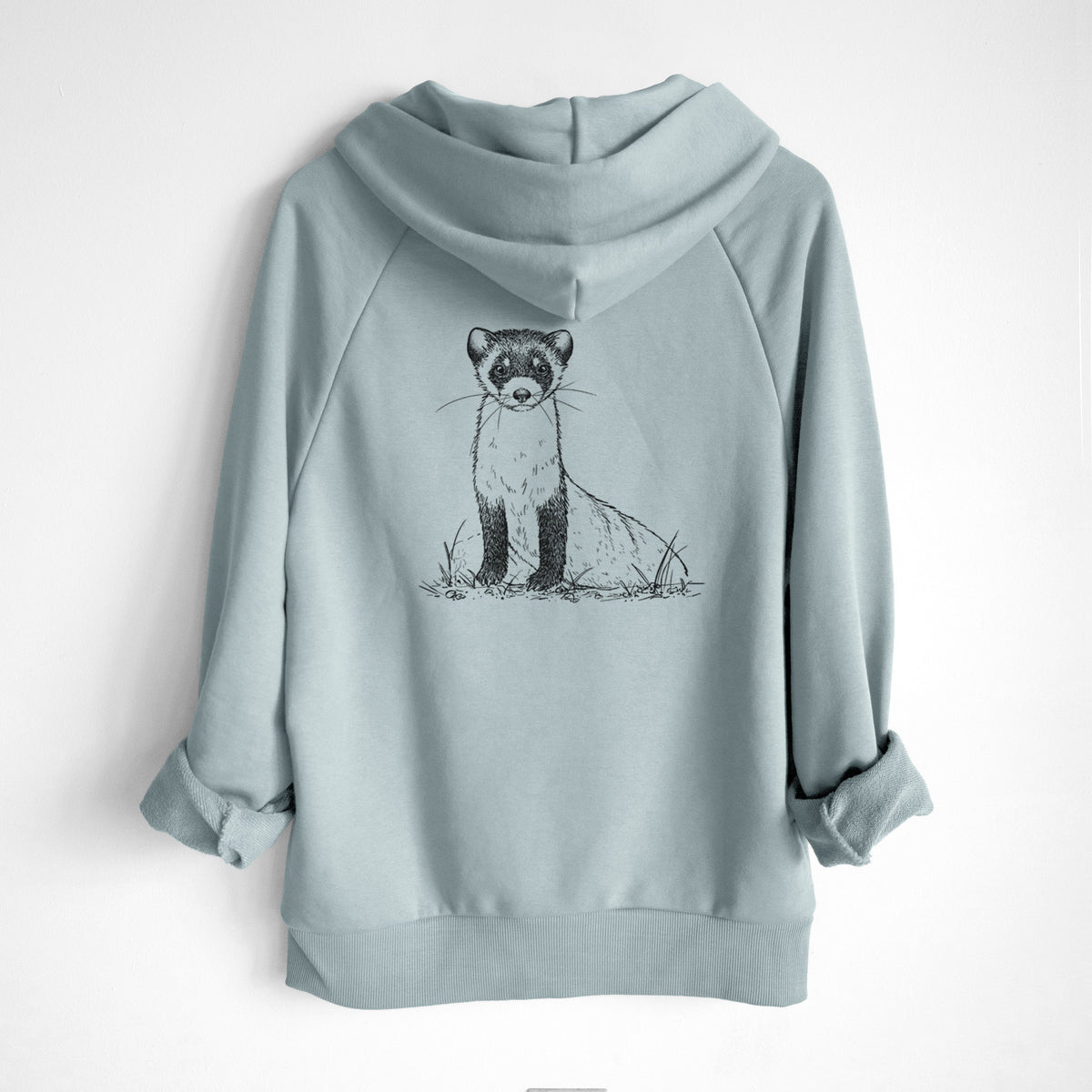 Black-footed Ferret - Mustela nigripes - UltraLuxe Heavyweight French Terry Hoodie