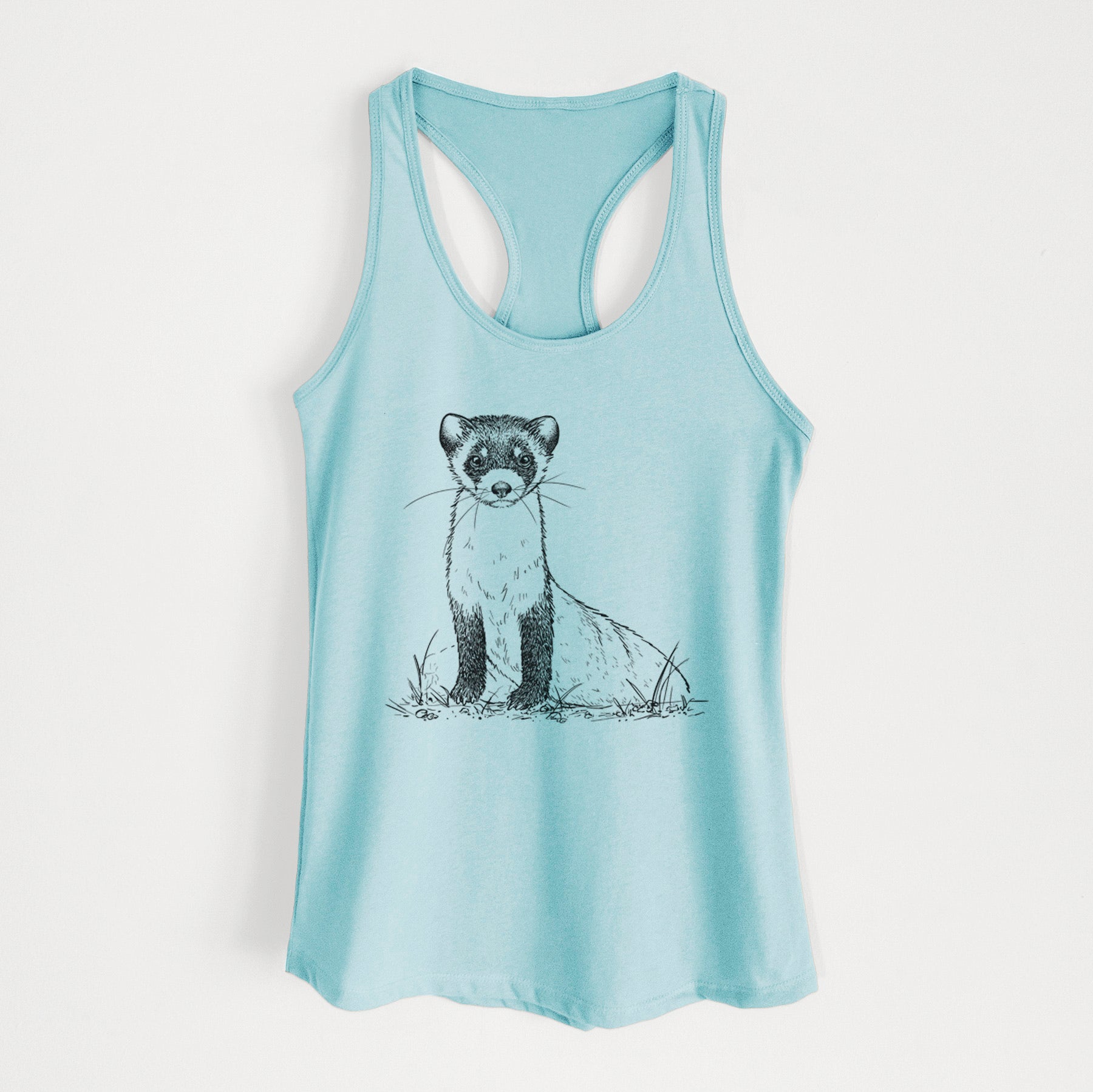 Black-footed Ferret - Mustela nigripes - Women's Racerback Tanktop