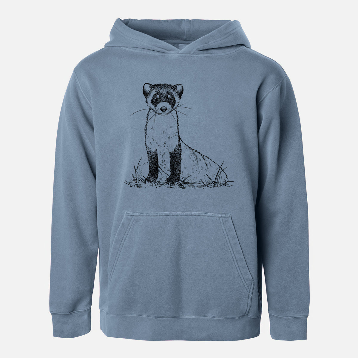 Black-footed Ferret - Mustela nigripes - Youth Pigment Dyed Hoodie