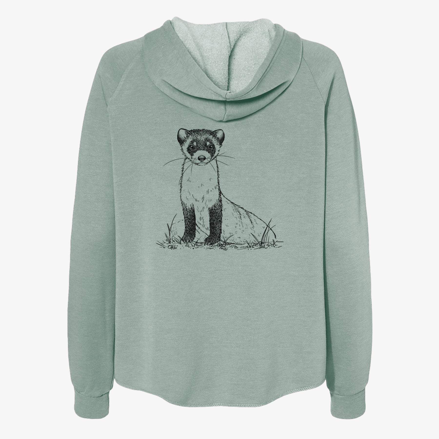 Black-footed Ferret - Mustela nigripes - Women's Cali Wave Zip-Up Sweatshirt