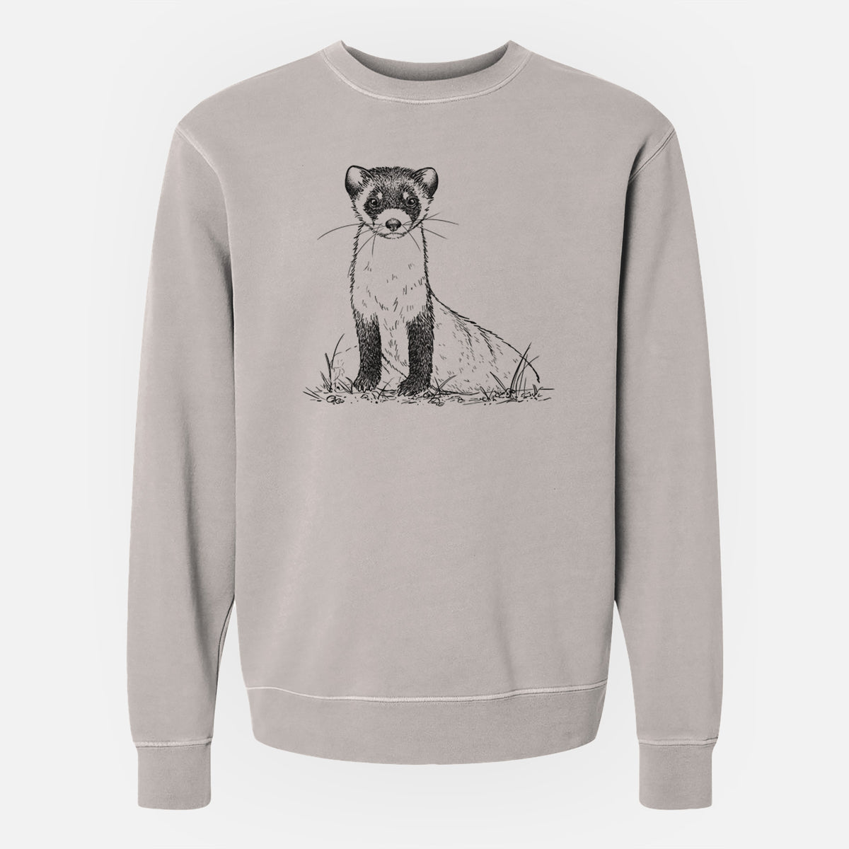 Black-footed Ferret - Mustela nigripes - Unisex Pigment Dyed Crew Sweatshirt