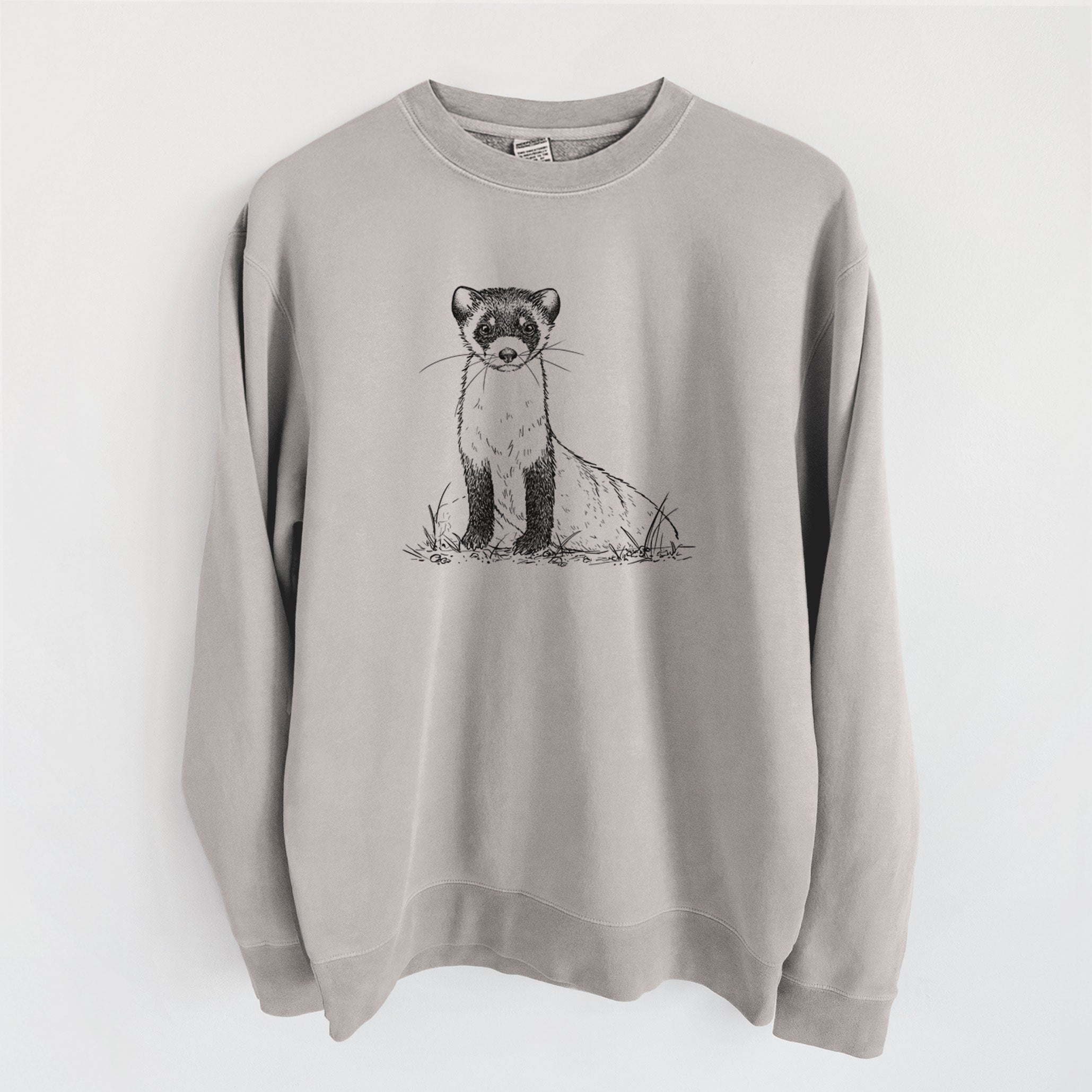 Black-footed Ferret - Mustela nigripes - Unisex Pigment Dyed Crew Sweatshirt