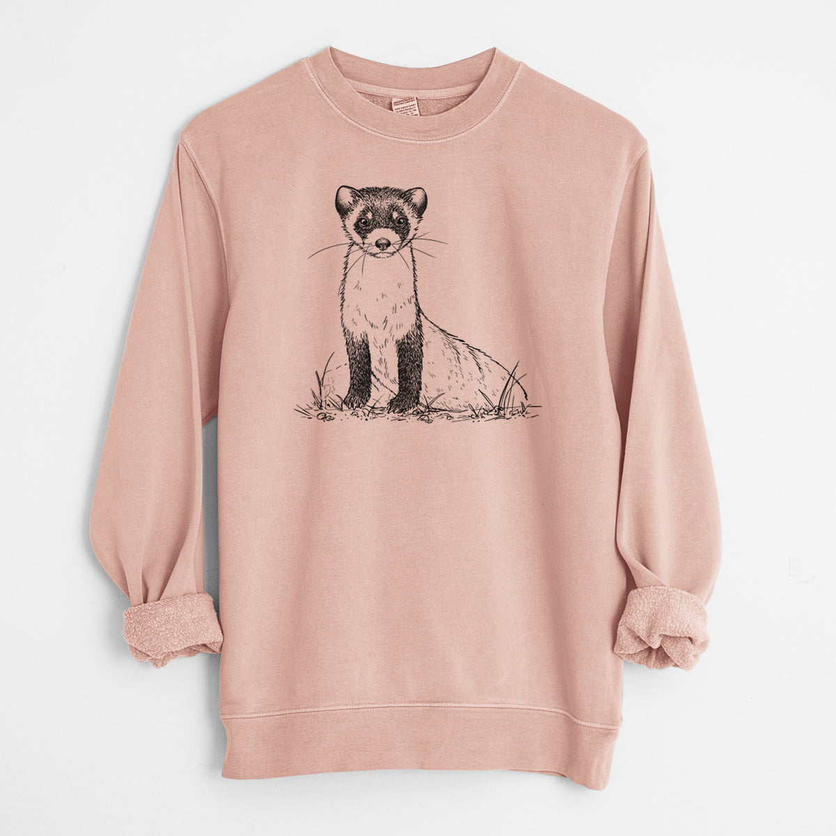 Black-footed Ferret - Mustela nigripes - Unisex Pigment Dyed Crew Sweatshirt