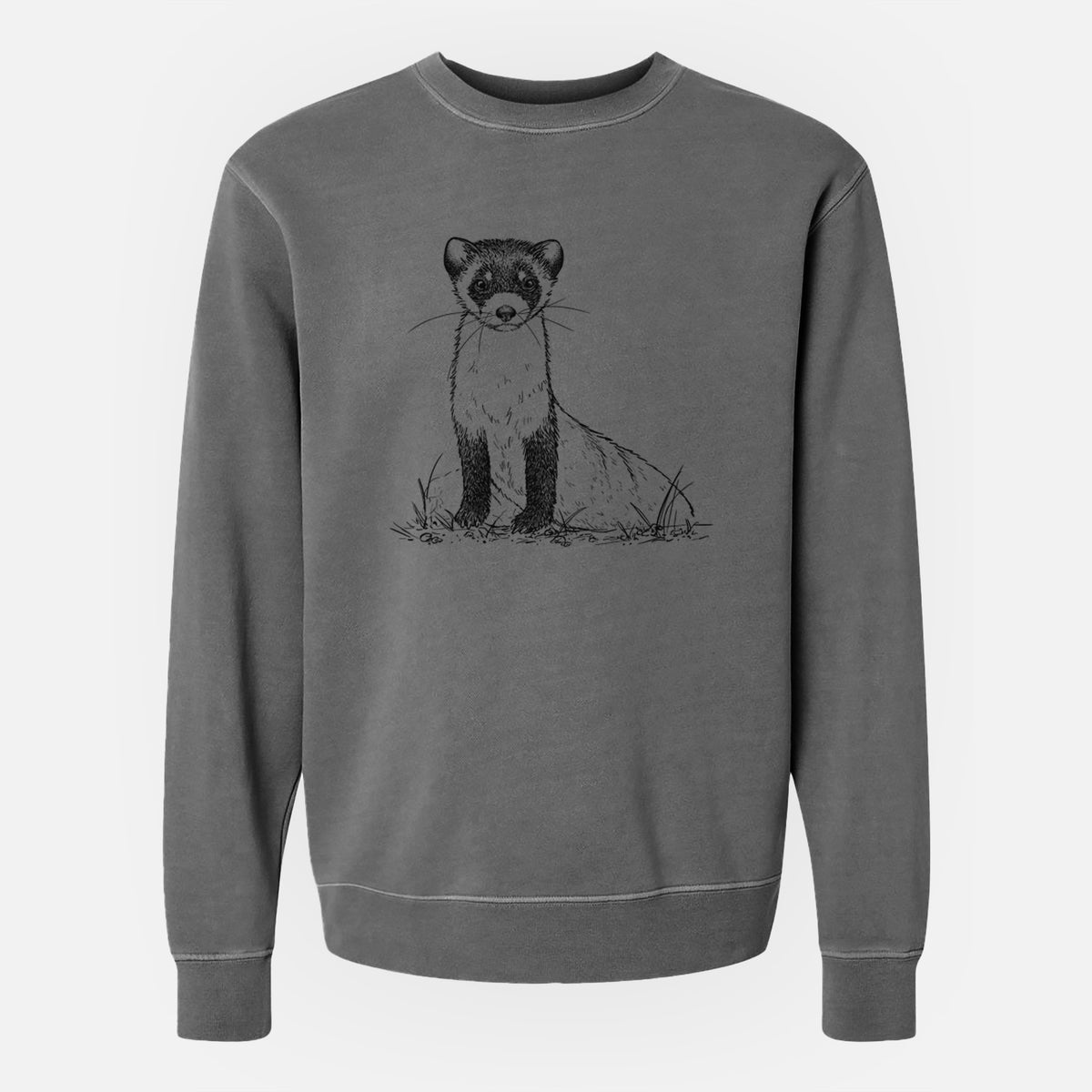 Black-footed Ferret - Mustela nigripes - Unisex Pigment Dyed Crew Sweatshirt