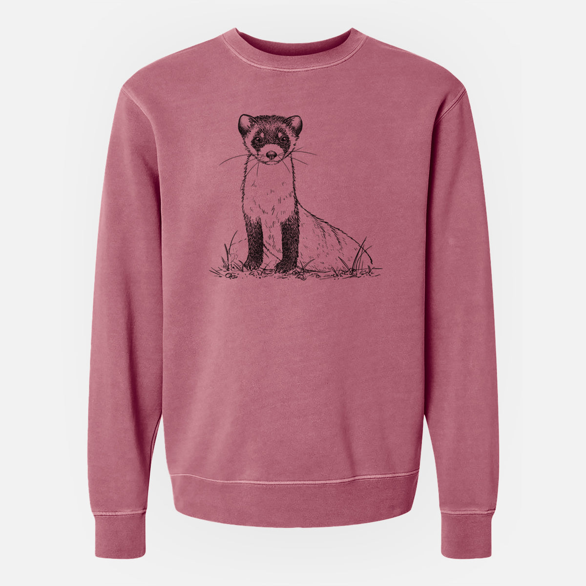 Black-footed Ferret - Mustela nigripes - Unisex Pigment Dyed Crew Sweatshirt