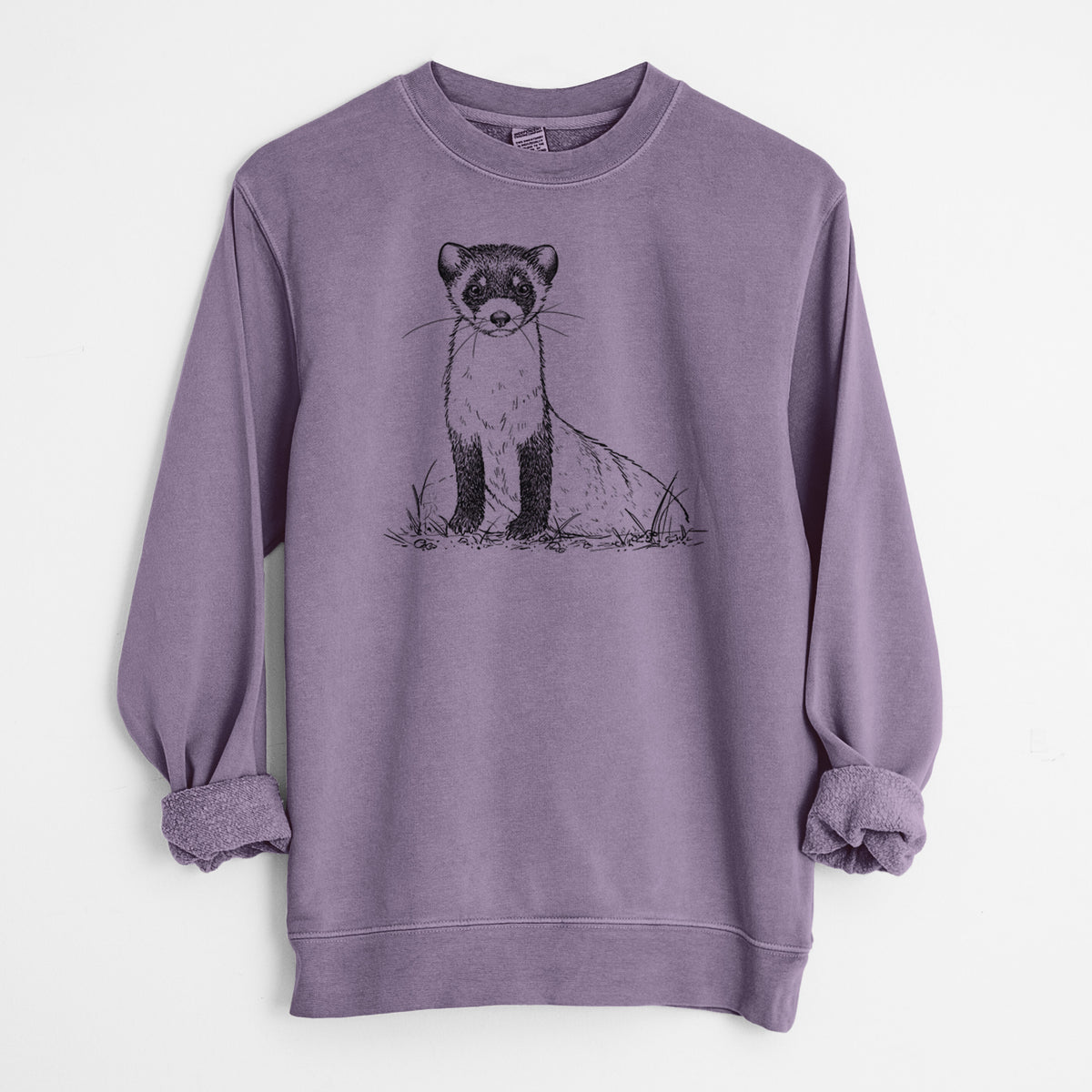 Black-footed Ferret - Mustela nigripes - Unisex Pigment Dyed Crew Sweatshirt