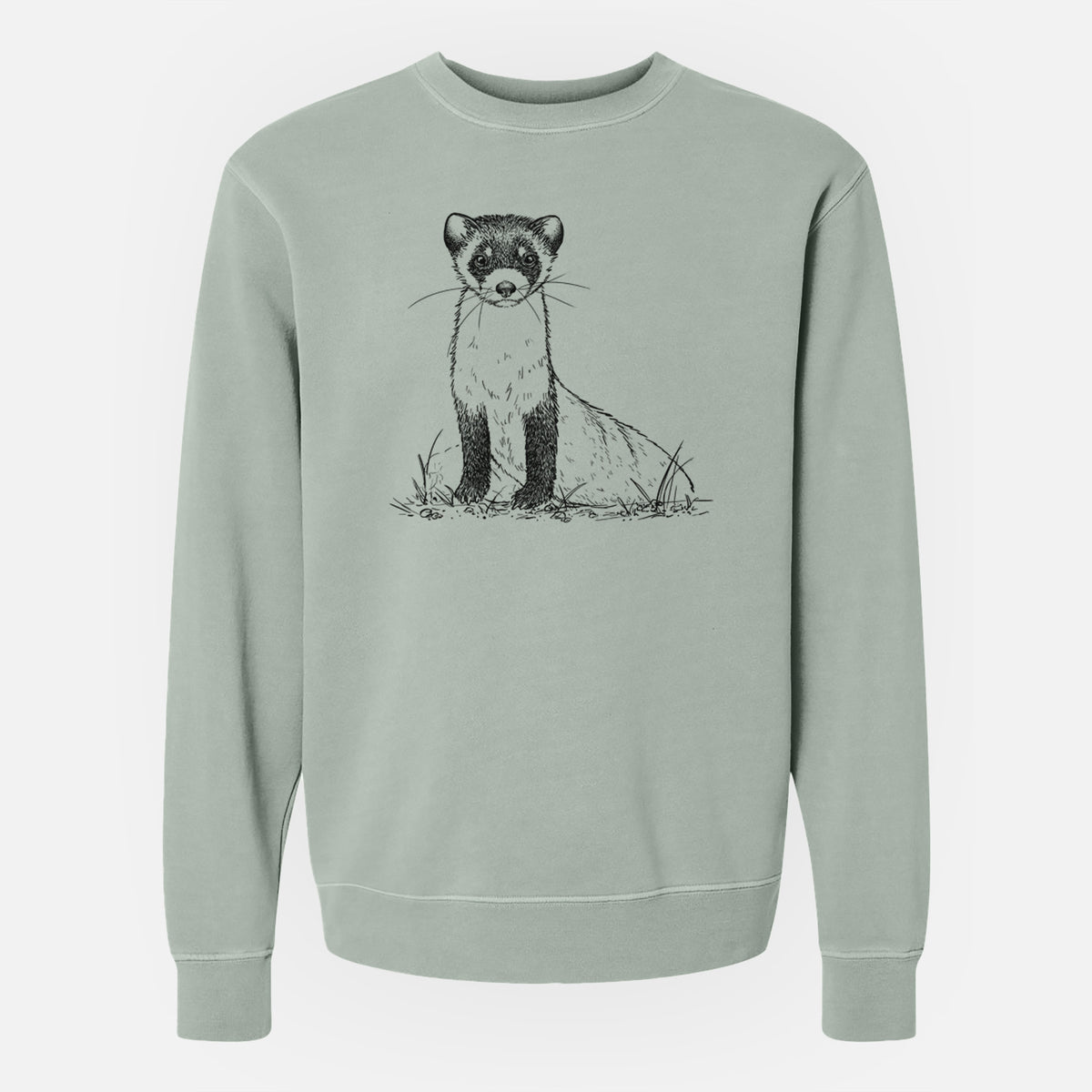 Black-footed Ferret - Mustela nigripes - Unisex Pigment Dyed Crew Sweatshirt