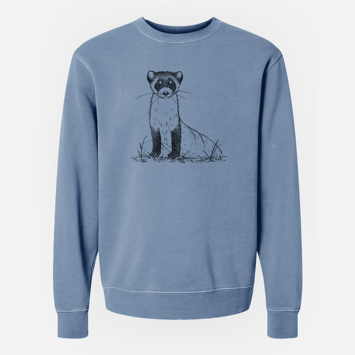 Black-footed Ferret - Mustela nigripes - Unisex Pigment Dyed Crew Sweatshirt