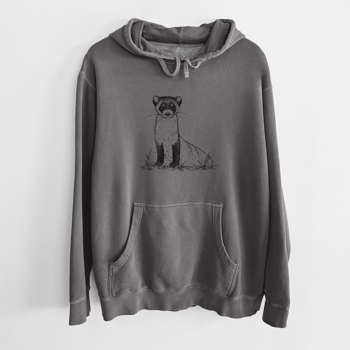Black-footed Ferret - Mustela nigripes - Unisex Pigment Dyed Hoodie