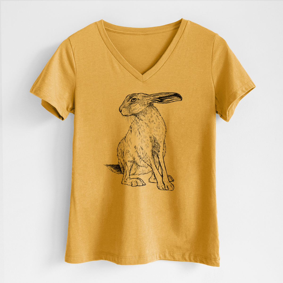 Black-tailed Jackrabbit - Lepus californicus - Women&#39;s Lightweight Relaxed Fit 100% Cotton V-neck