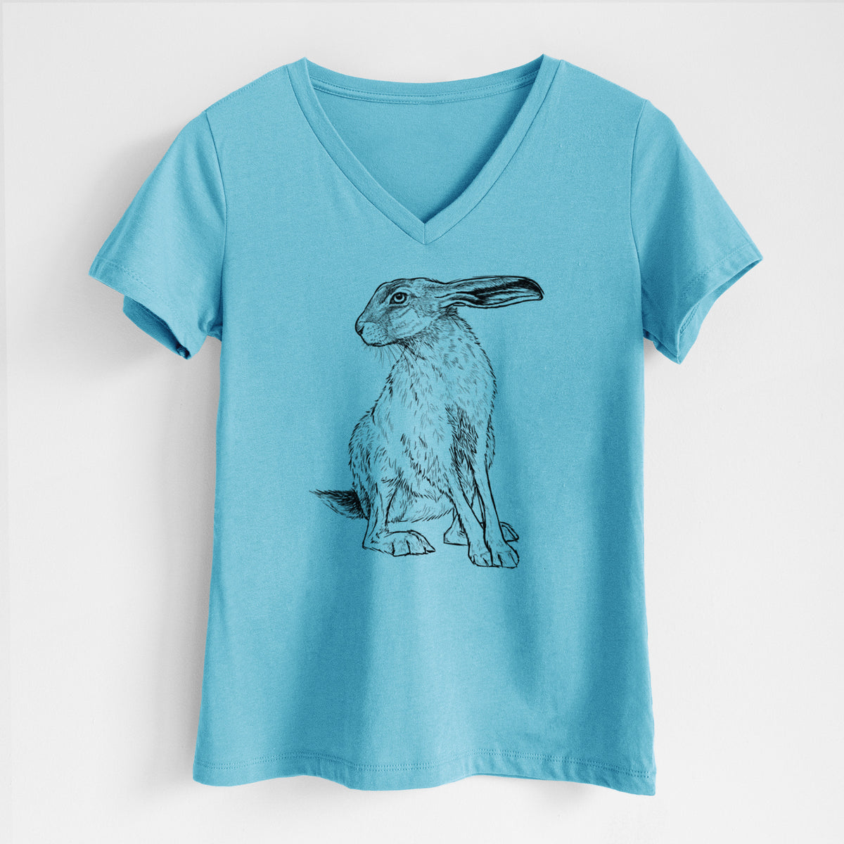 Black-tailed Jackrabbit - Lepus californicus - Women&#39;s Lightweight Relaxed Fit 100% Cotton V-neck