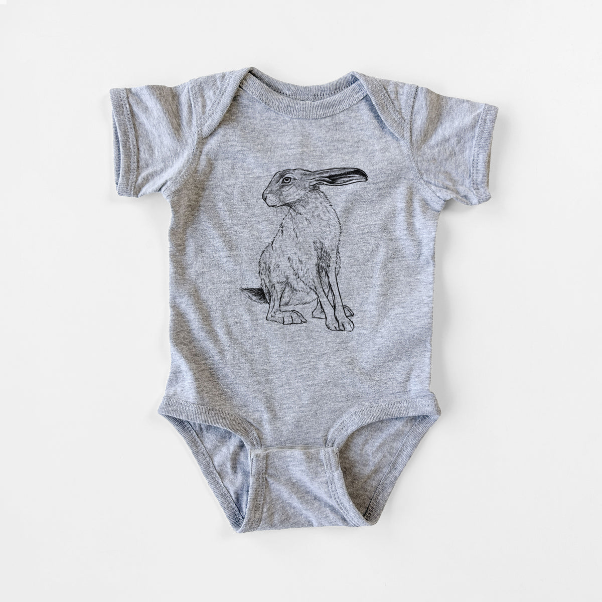 Black-tailed Jackrabbit - Lepus californicus - Baby Fine Jersey Bodysuit
