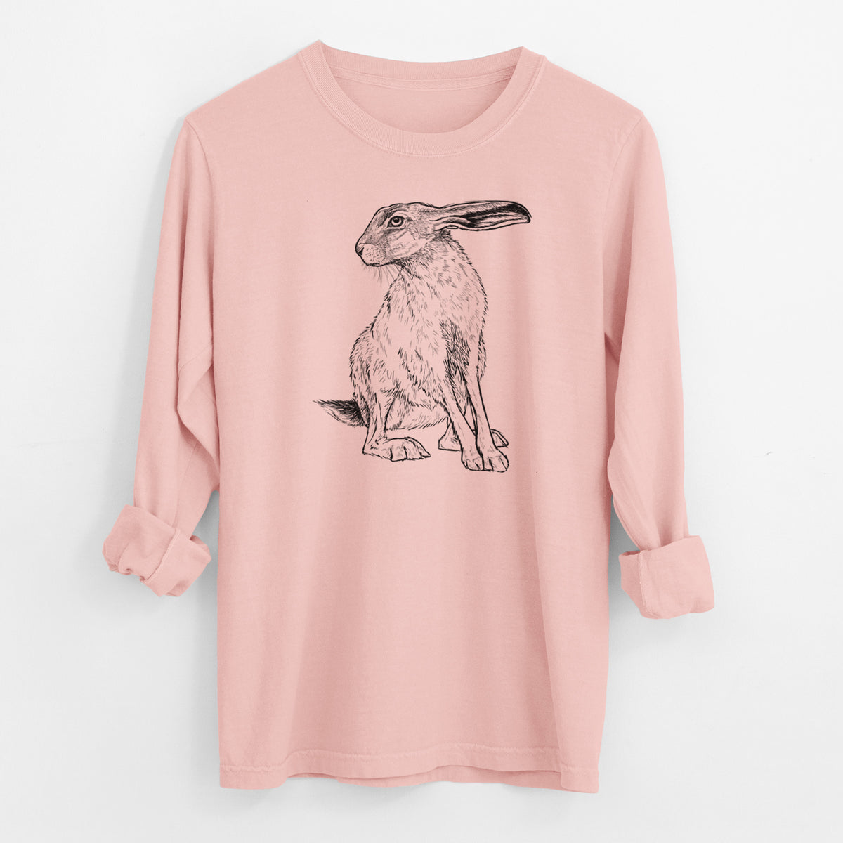 Black-tailed Jackrabbit - Lepus californicus - Men&#39;s Heavyweight 100% Cotton Long Sleeve