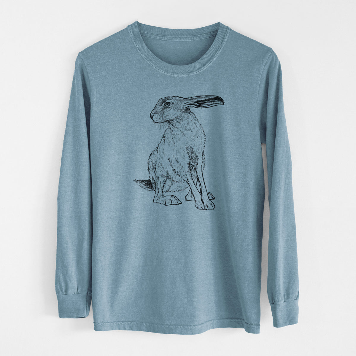 Black-tailed Jackrabbit - Lepus californicus - Men&#39;s Heavyweight 100% Cotton Long Sleeve