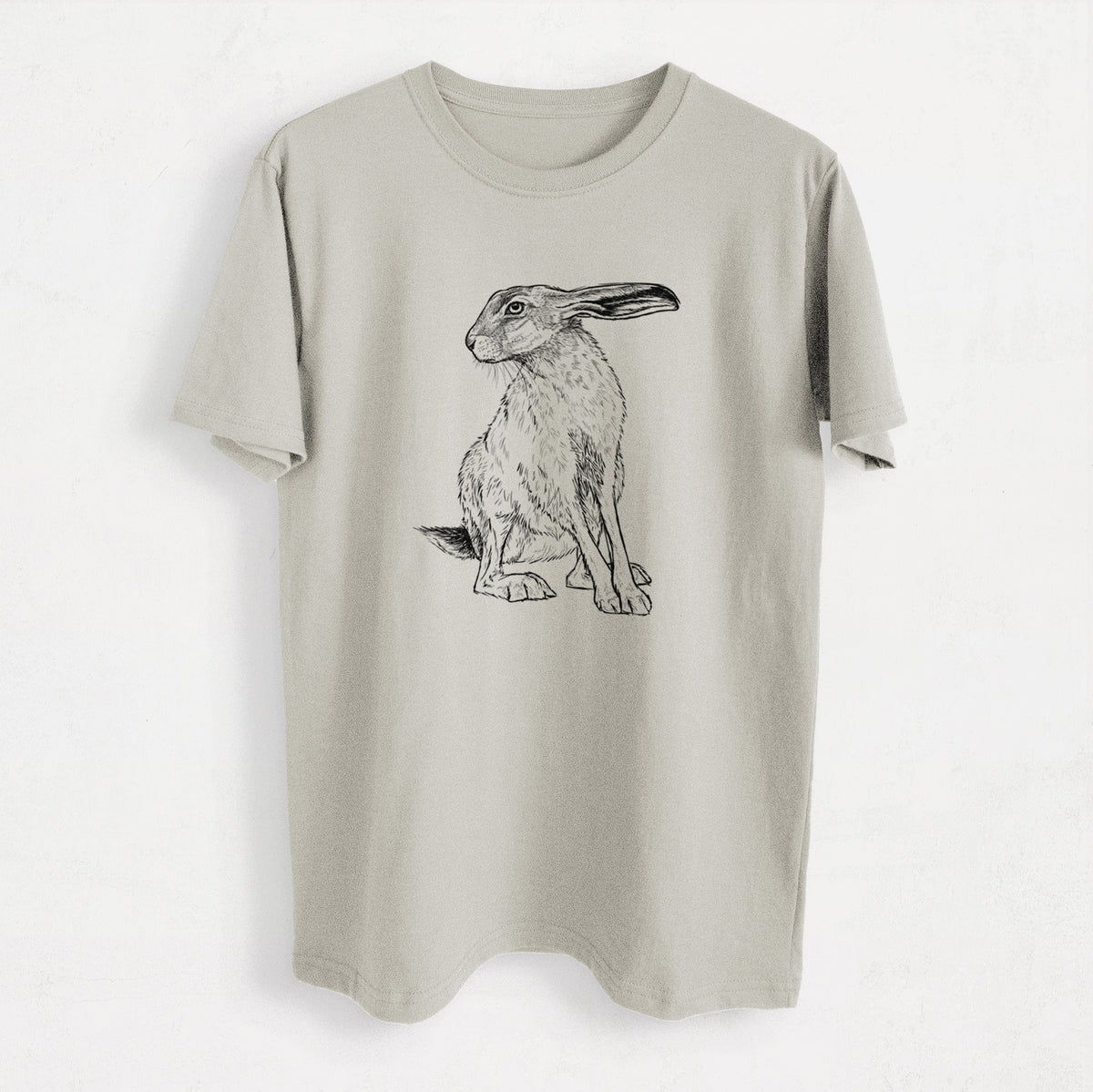 Black-tailed Jackrabbit - Lepus californicus - Heavyweight Men&#39;s 100% Organic Cotton Tee
