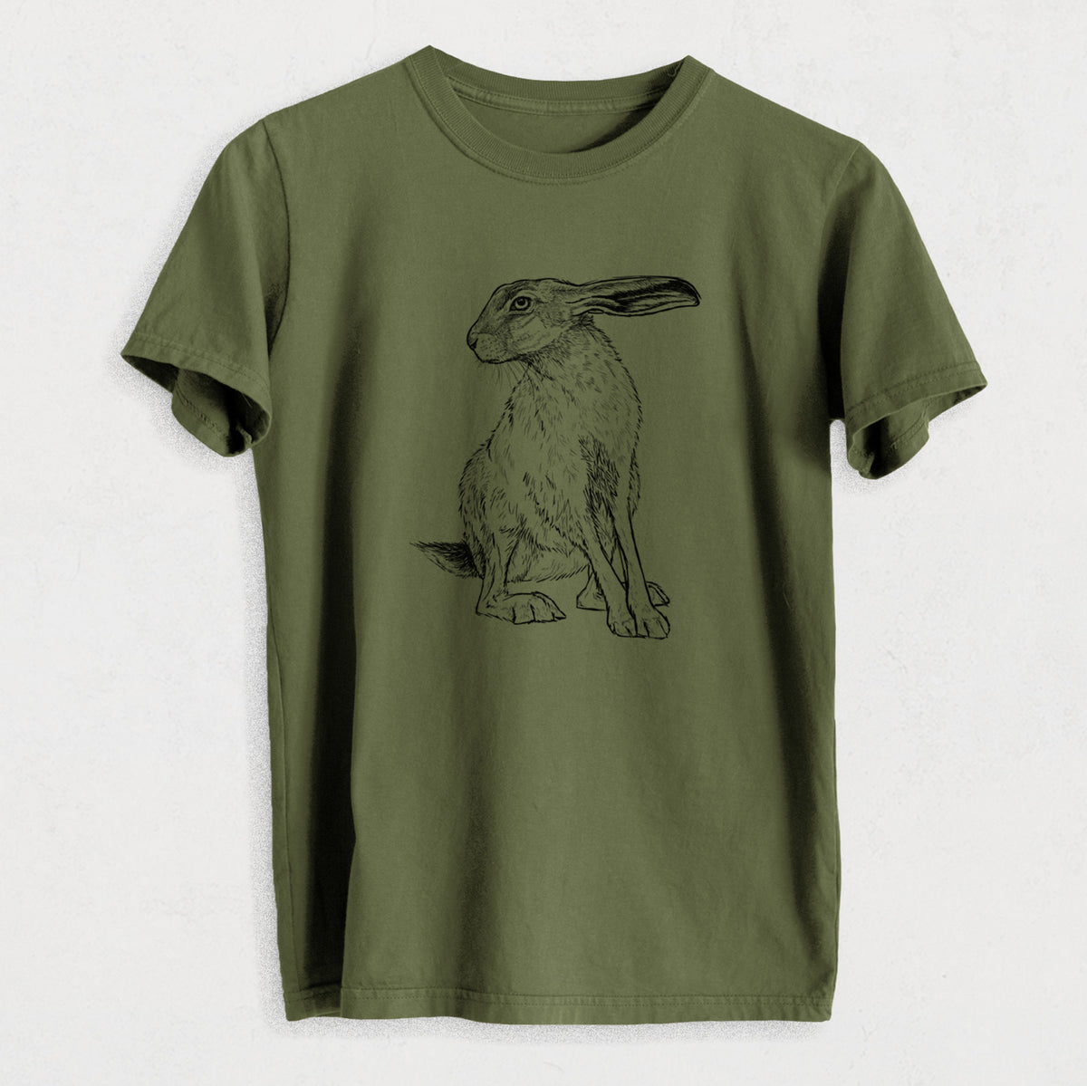 Black-tailed Jackrabbit - Lepus californicus - Heavyweight Men&#39;s 100% Organic Cotton Tee