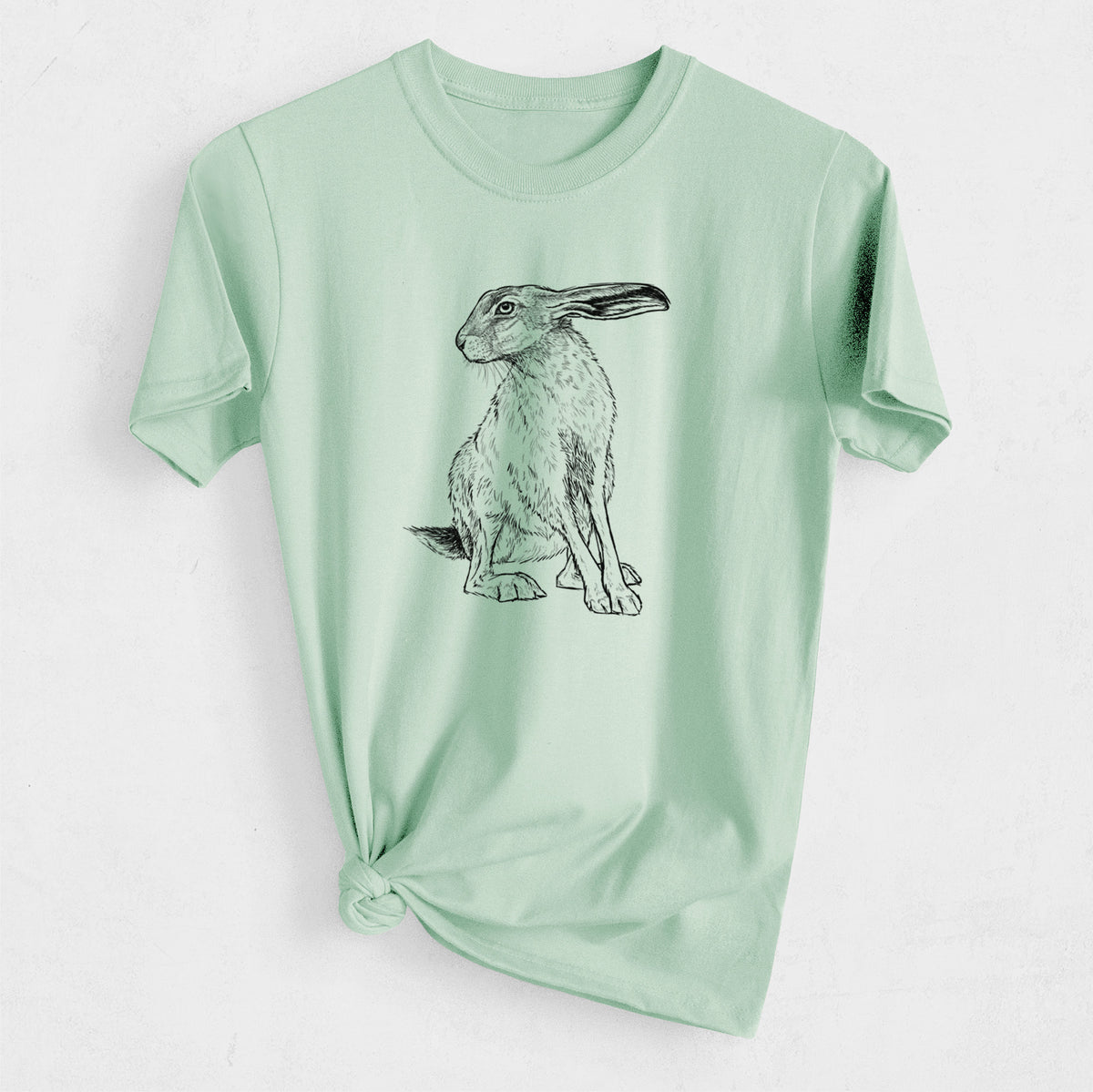 Black-tailed Jackrabbit - Lepus californicus - Heavyweight Men&#39;s 100% Organic Cotton Tee