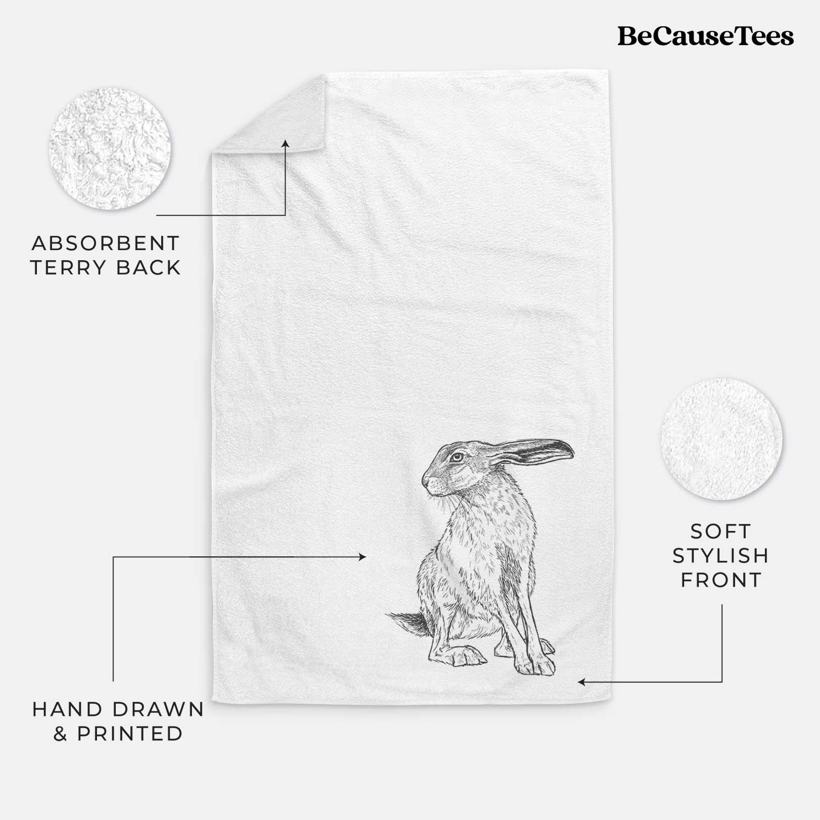 Black-tailed Jackrabbit - Lepus californicus Premium Decorative Hand Towel