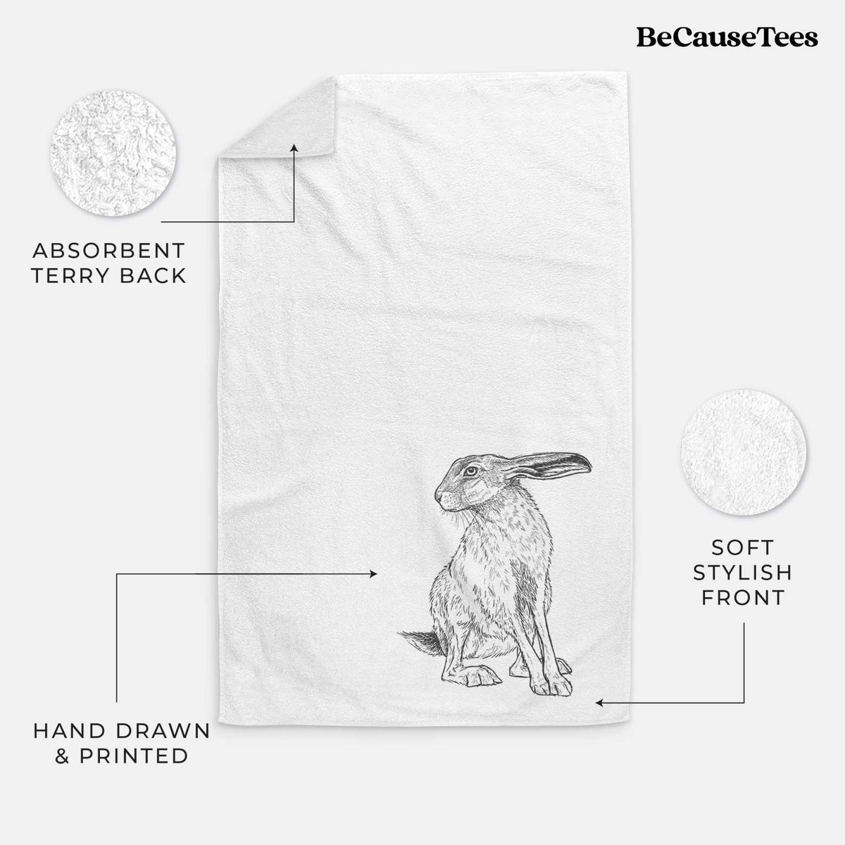 Black-tailed Jackrabbit - Lepus californicus Premium Decorative Hand Towel